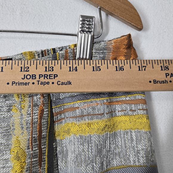Ashro Jacquard Midi Skirt sz 12 Gray Yellow Orange Geo Print Lined Fall READ - Picture 10 of 13